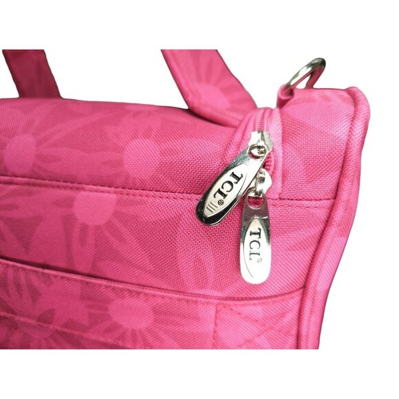 Travelers Club TCL Cosmetic Toiletry Luggage Bag Pink Floral Carry On - Picture 6 of 10